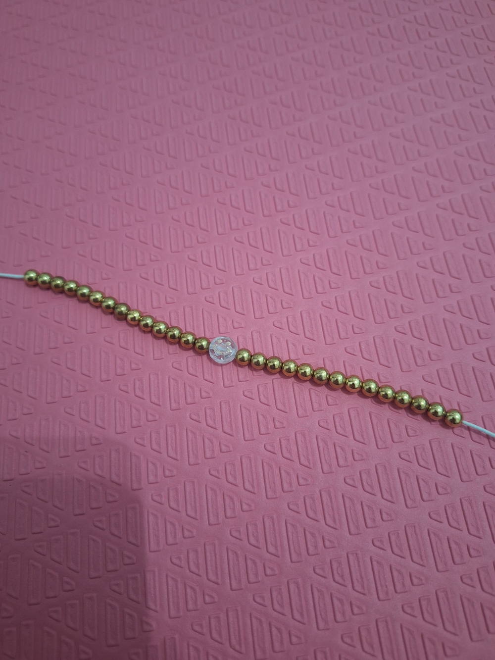 Accessorize Gold Beaded Bracelet with Clear Crystal Accent
